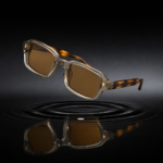 NeXova UK rectangular sunglasses in transparent amber with brown UV400 lenses
