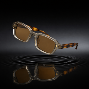 NeXova UK rectangular sunglasses in transparent amber with brown UV400 lenses
