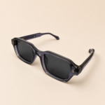 NeXova UK rectangular sunglasses in smoky charcoal with dark grey UV400 lenses