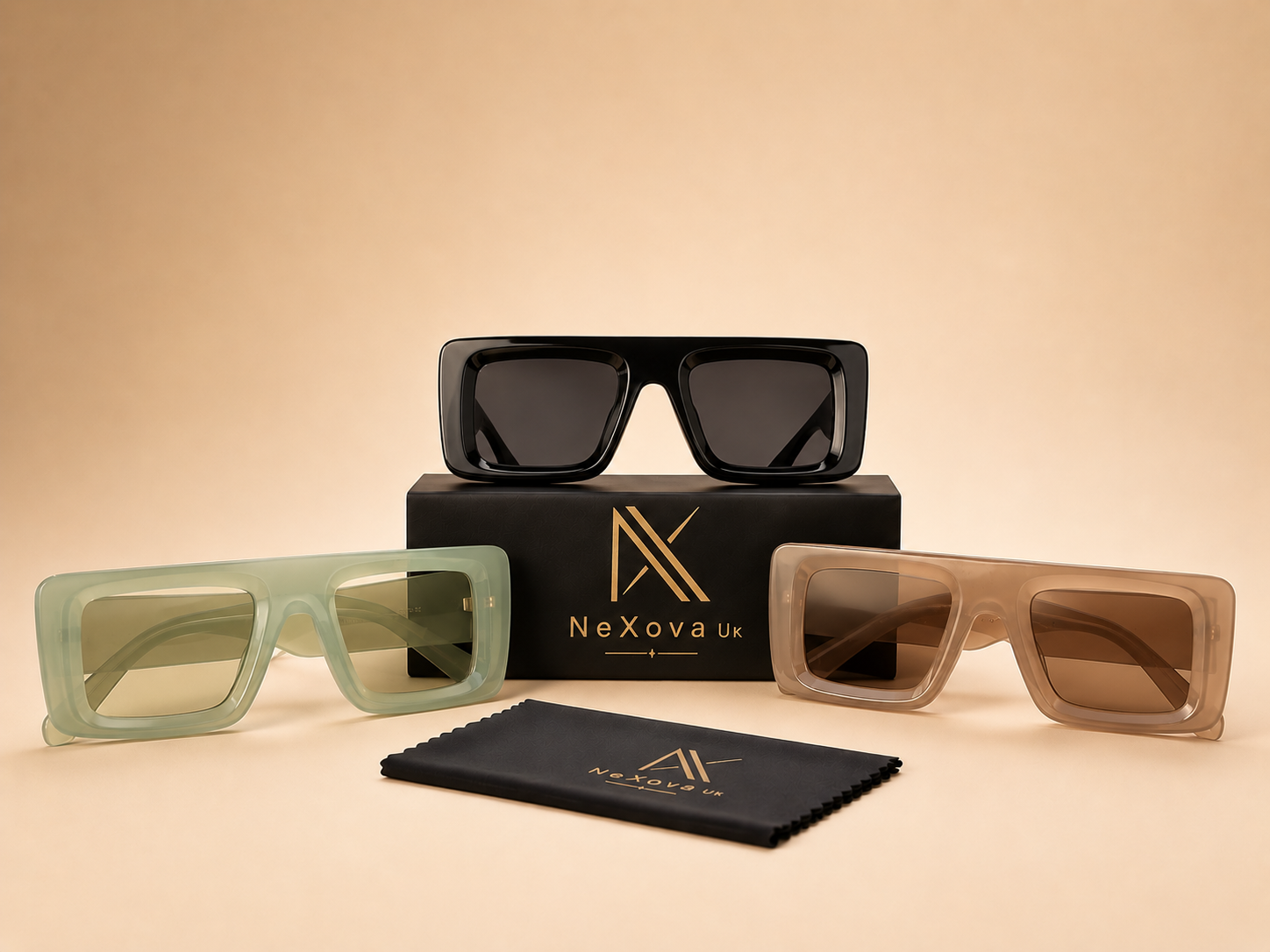 Oversized square unisex sunglasses from NeXova UK