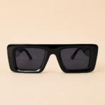 Oversized square unisex sunglasses from NeXova UK with glossy black frame and dark smoke lenses