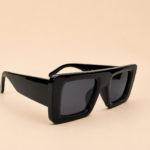 Oversized square unisex sunglasses from NeXova UK with glossy black frame and dark smoke lenses