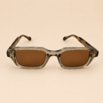NeXova UK rectangular sunglasses in transparent amber with brown UV400 lenses