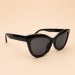 Cat eye sunglasses from NeXova UK with glossy black frame and dark smoke lenses