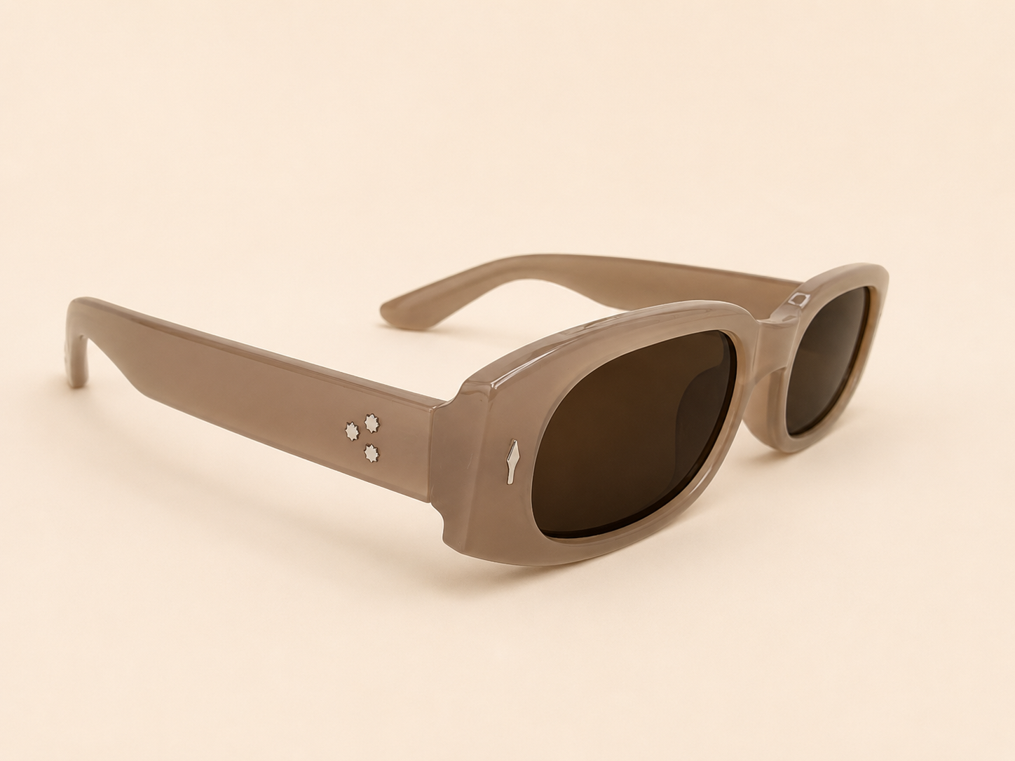 Rectangular unisex sunglasses from NeXova UK with taupe brown frame and brown tinted lenses