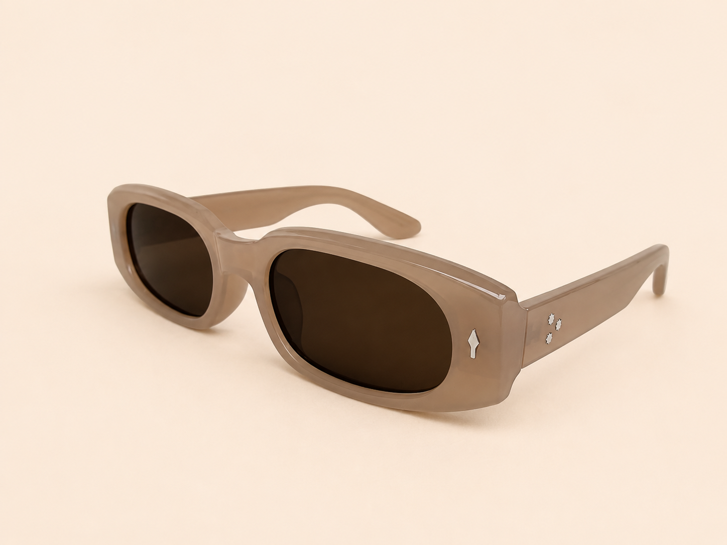 Rectangular unisex sunglasses from NeXova UK with taupe brown frame and brown tinted lenses