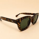 Round unisex sunglasses from NeXova UK with tortoiseshell frame and green lenses