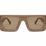 Oversized square unisex sunglasses from NeXova UK with taupe brown frame and brown tinted lenses