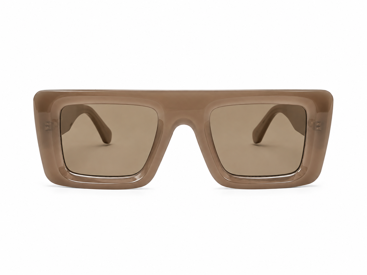 Oversized square unisex sunglasses from NeXova UK with taupe brown frame and brown tinted lenses