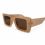 Oversized square unisex sunglasses from NeXova UK with taupe brown frame and brown tinted lenses