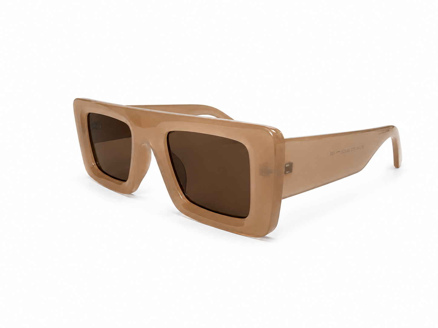 Oversized square unisex sunglasses from NeXova UK with taupe brown frame and brown tinted lenses