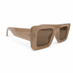 Oversized square unisex sunglasses from NeXova UK with taupe brown frame and brown tinted lenses