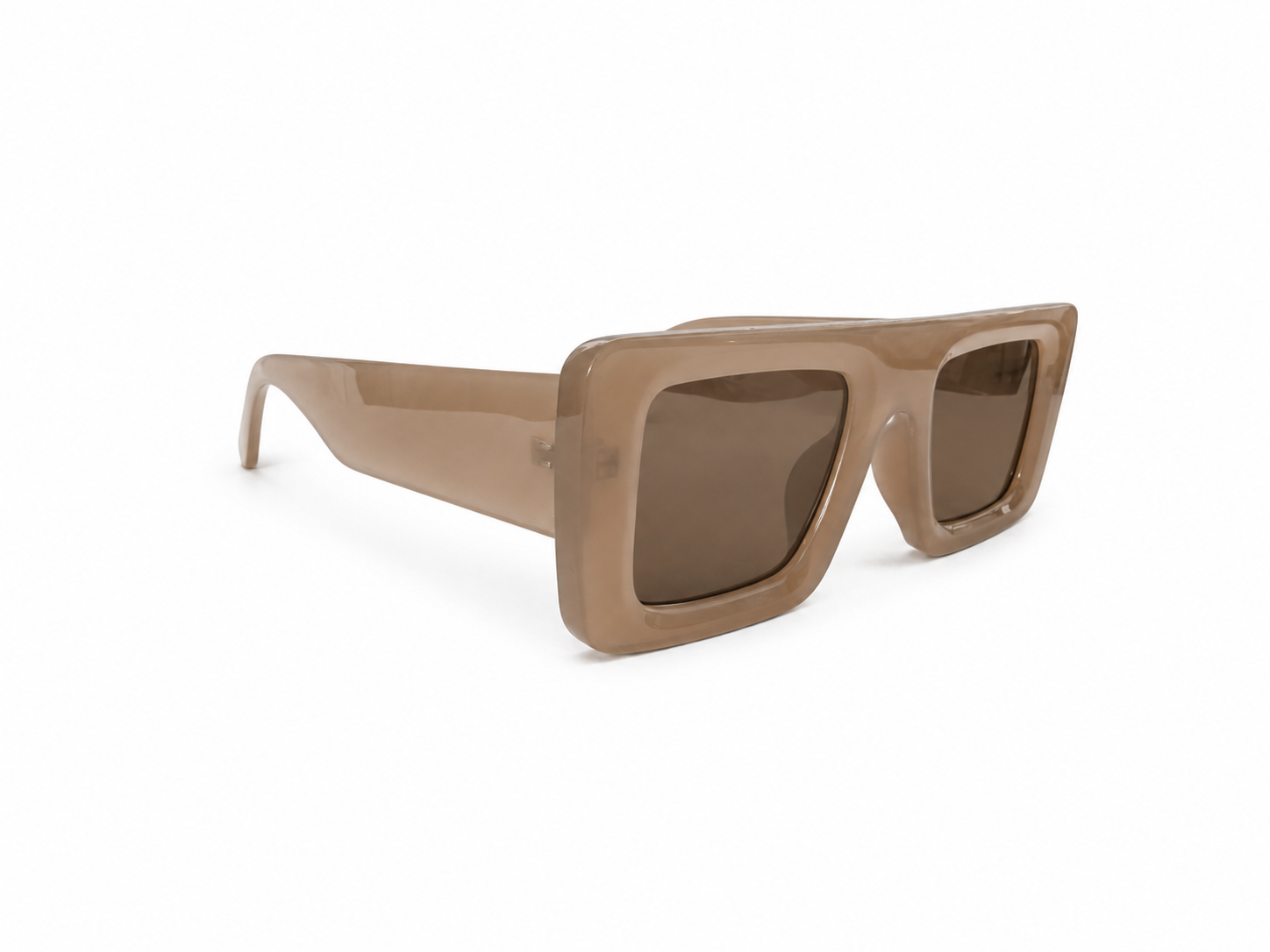 Oversized square unisex sunglasses from NeXova UK with taupe brown frame and brown tinted lenses