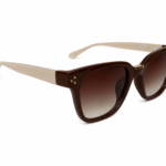 NeXova UK oversized square sunglasses with brown gradient lenses and cream arms