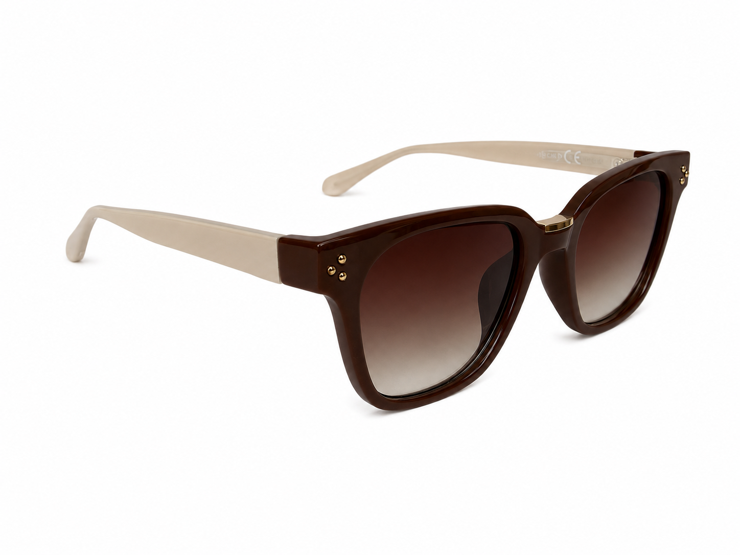 NeXova UK oversized square sunglasses with brown gradient lenses and cream arms